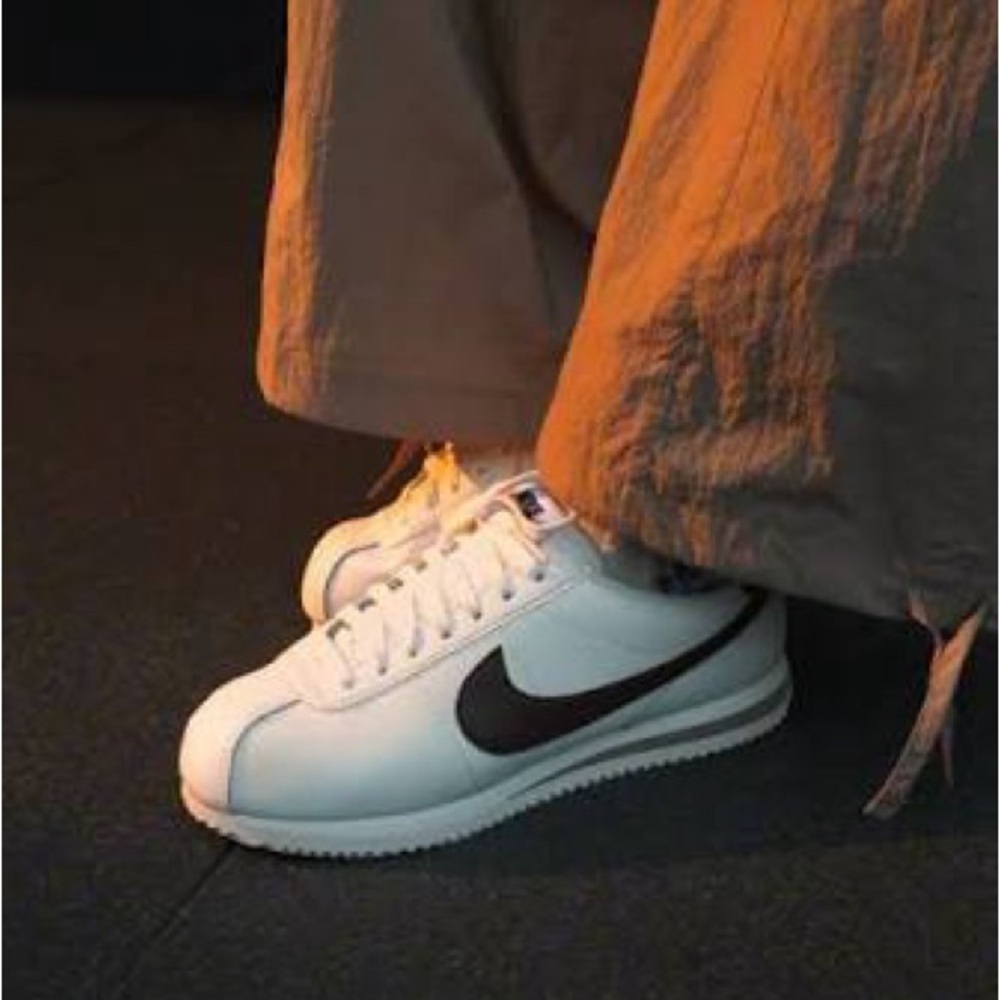Nike Cortez Leather White Black Sneakers - Picture 6 of 11